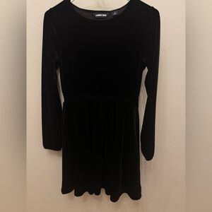 Lands' End Classic Black Velvet Dress